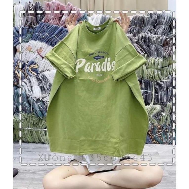 [ Rẻ Vô Địch ] Áo Phông Tay Lỡ Thun 3158 Cotton Khô Form Rộng Unisex Nam Nữ In Hình Paradise