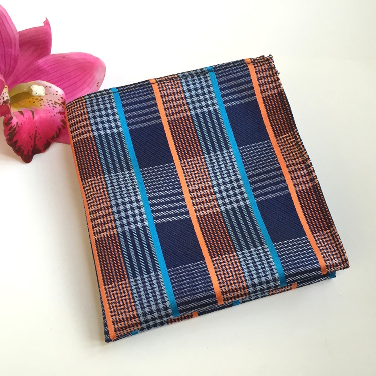 Khăn tay EFAN hình vuông họa tiết sọc chất lượng cao làm quà tặng dành cho nam