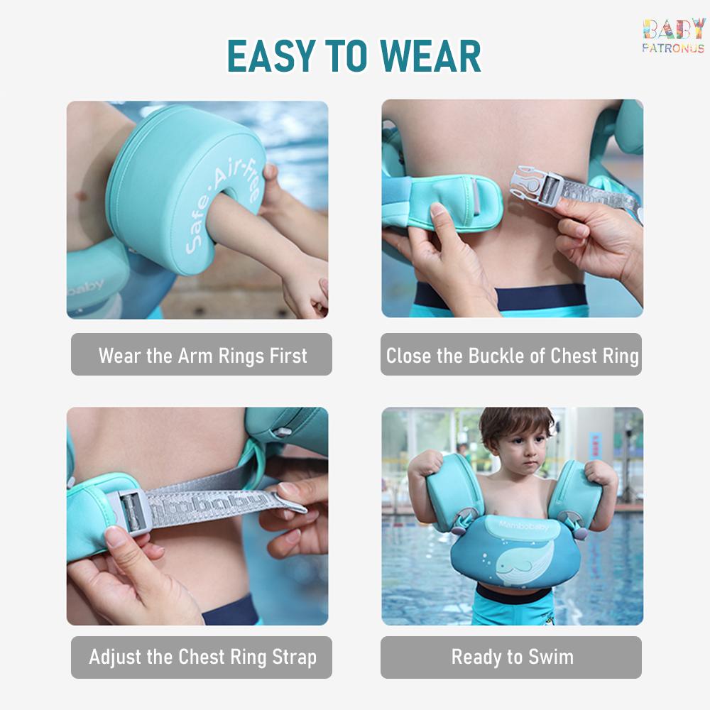 Áo Phao Bơi 3 Trong 1 Không Tay Có Thể Tháo Rời Cho Bé 3-6 Tuổi