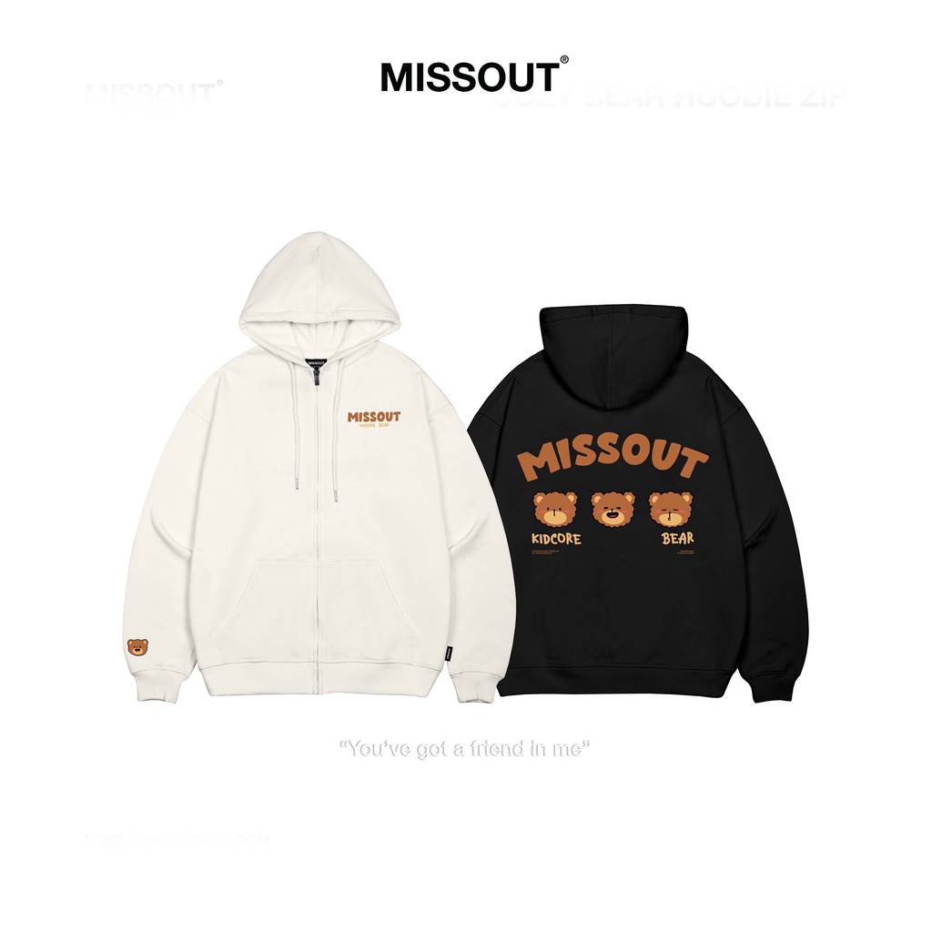 ÁO KHOÁC HOODIE ZIP EMOTION BEAR MST