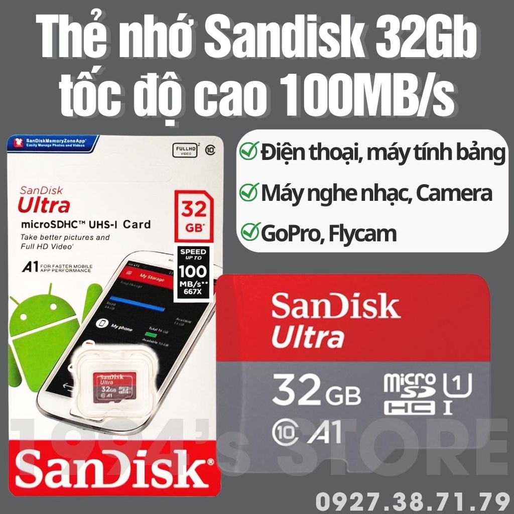 Lexar 128Gb Thẻ nhớ microSDXC128Gb 100MB/s Dùng cho Camera ip wifi, camera hành trình, camera giám sát, điện thoại ..