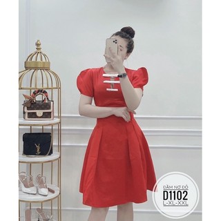 BIGSIZE  Đầm đỏ nơ D1102