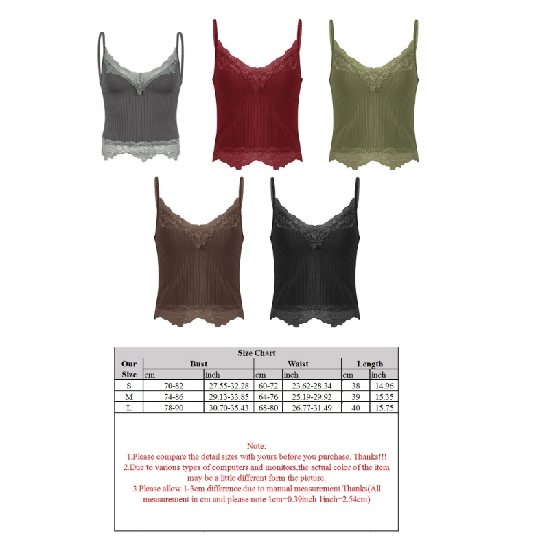 Áo Tank Top Hai Dây Cổ Chữ V Viền Ren Đơn Giản Cho Nữ