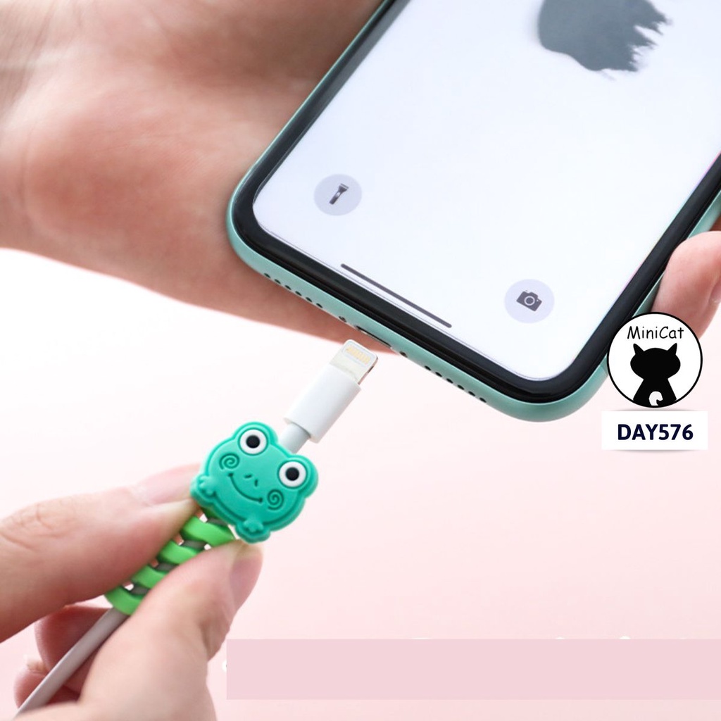 Dây quấn silicone cao cấp bảo vệ tai nghe, cáp sạc hình thú dễ thương, tiện lợi MiniCat DAY576