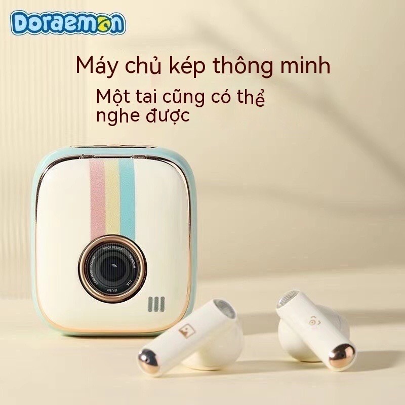Tai nghe không dây TWS Bluetooth âm thanh stereo hình Doraemon dễ thương