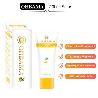Sữa Rửa Mặt Trắng Da, Tránh Nám Da Tinh Chất Nghệ OHBAMA CHÍNH HÃNG [Tuýp 50ml]