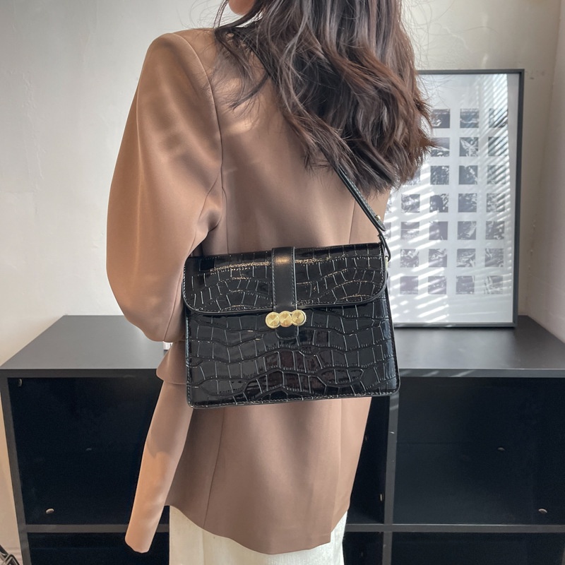 Túi Đeo JASMIN NOIR Chéo Vai Họa Tiết Da Cá Sấu Thời Trang Sành Điệu Cho Nữ