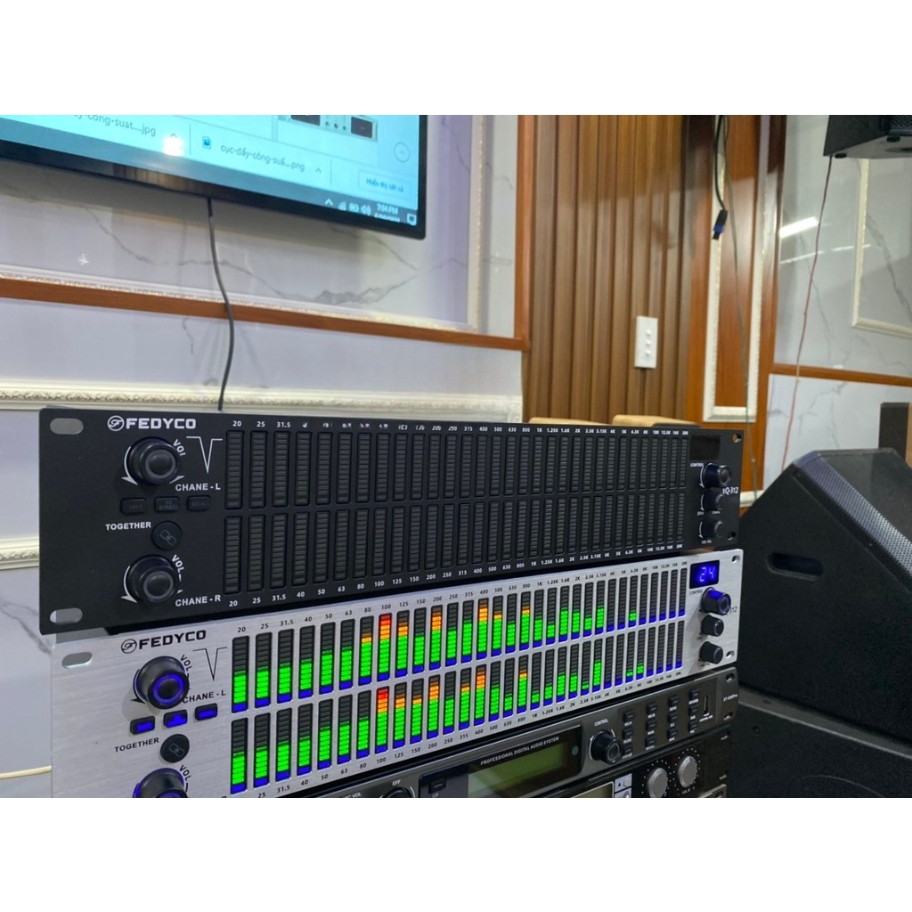 Lọc xì số equalizer Fedyco EQ312, 62 dải tần xử lý âm thanh chuyên nghiệp, Dùng cho karaoke gia đình, phòng hát