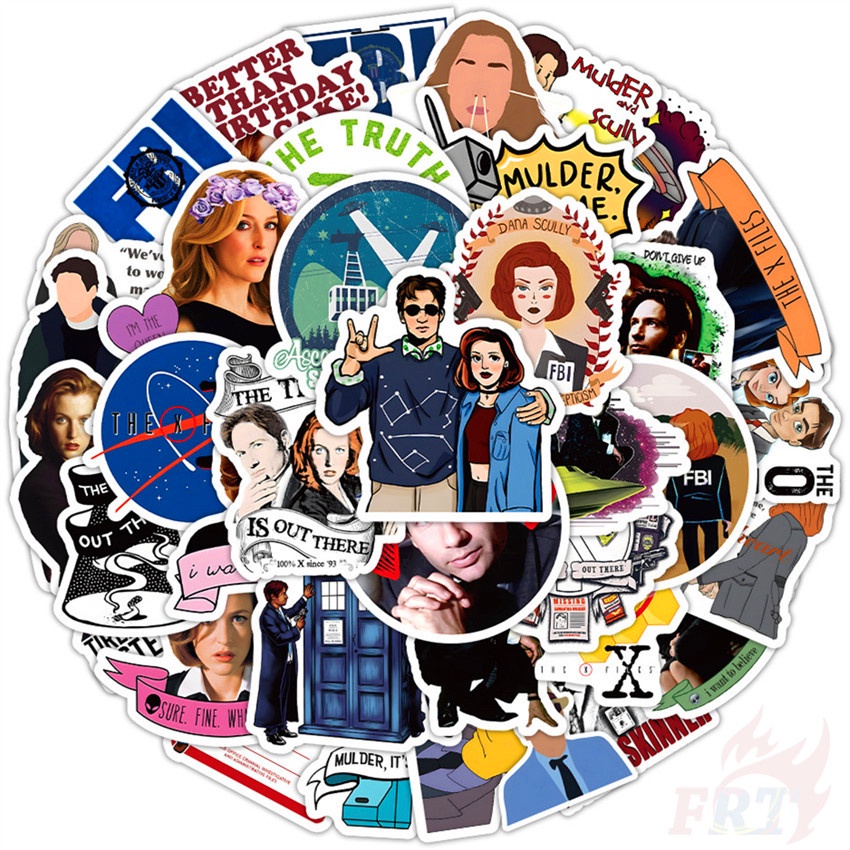 ❉ Miếng Dán Trang Trí Hình Chữ X-Files Độc Đáo ❉ Bộ 50 Sticker Chống Thấm Nước Họa Tiết Doodle Hợp Thời Trang