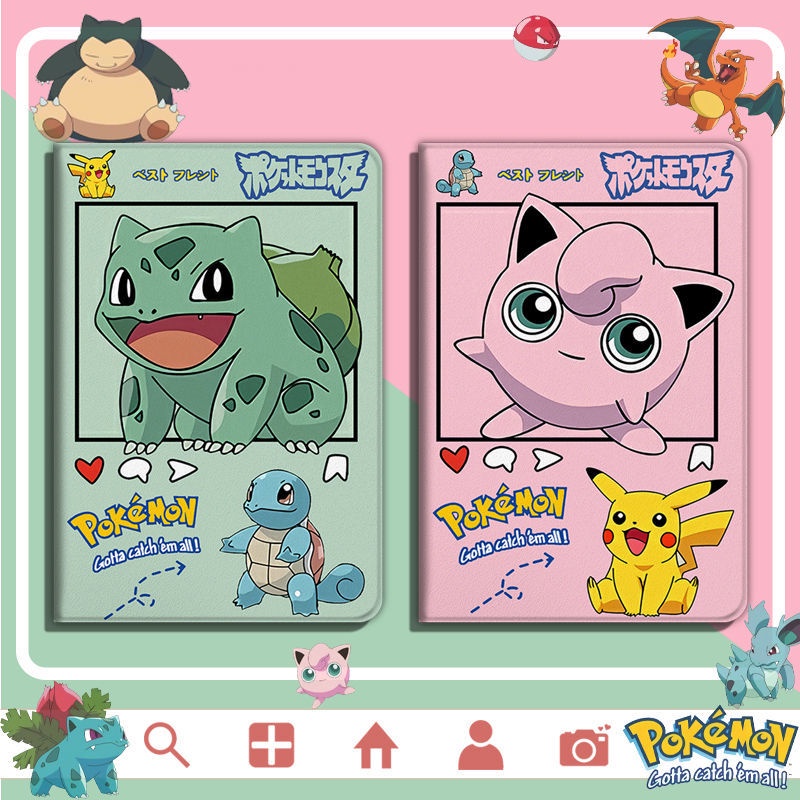 Vỏ Pokemon Pikachu cho Air 10.9 Pro 11 2019 IPad 10.2 Vỏ 7/8/9 Vỏ thế hệ thứ 9 cho năm 2018 9.7 5/6 Air 2/3 10.5 Mini 4 5 6