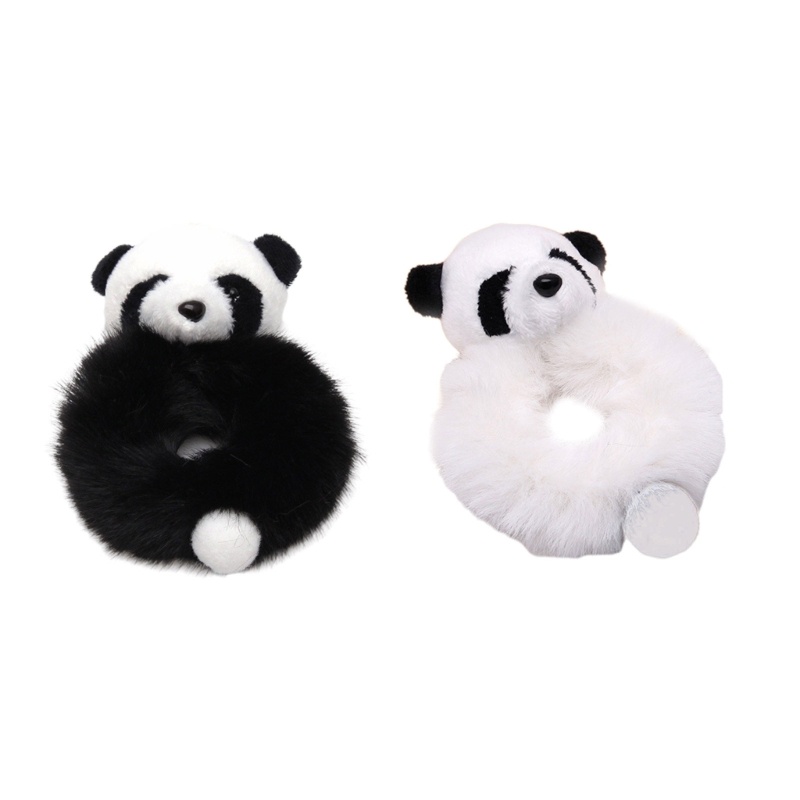 Dây Cột Tóc Co Giãn Hình Gấu Trúc Hoạt Hình Dễ Thương Cho Bé Gái