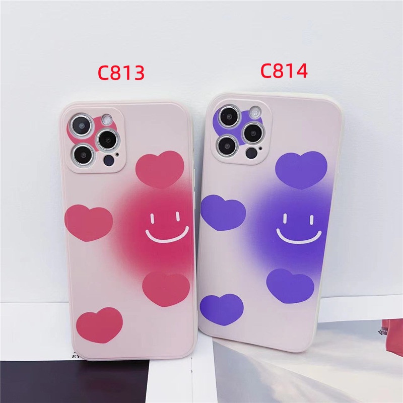 Ốp Điện Thoại Mềm Họa Tiết Trái Tim Màu Hồng/Tím Cho Xiaomi POCO X3 NFC M3 Pro Redmi 10 9 9A 9i 9C Note 10 8 9 9S Pro 4G