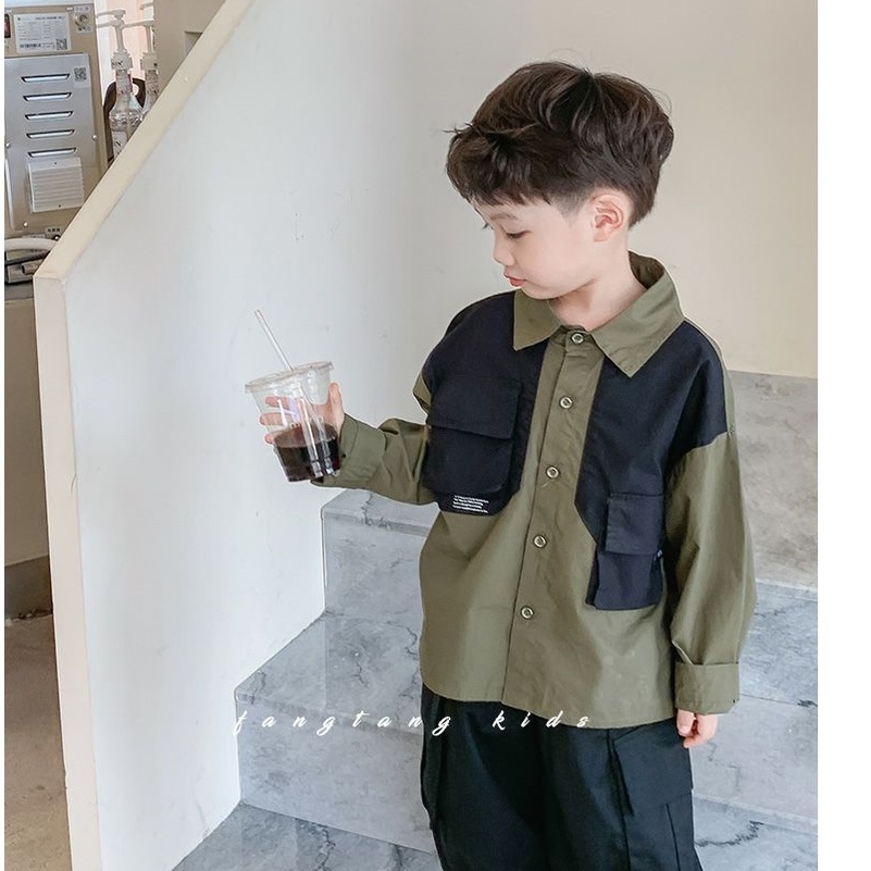 Áo Sơ Mi cho bé trai ,áo Dài Tay Thiết Kế Cá Tính Thời Trang Cho bé Trai 4 tuổi