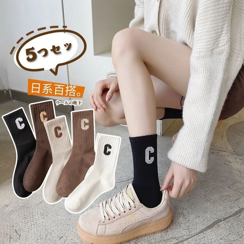 Vớ cotton Cổ Vừa Thoáng Khí Màu Sắc Đơn Giản Thời Trang Xuân Thu Cho Nam Và Nữ