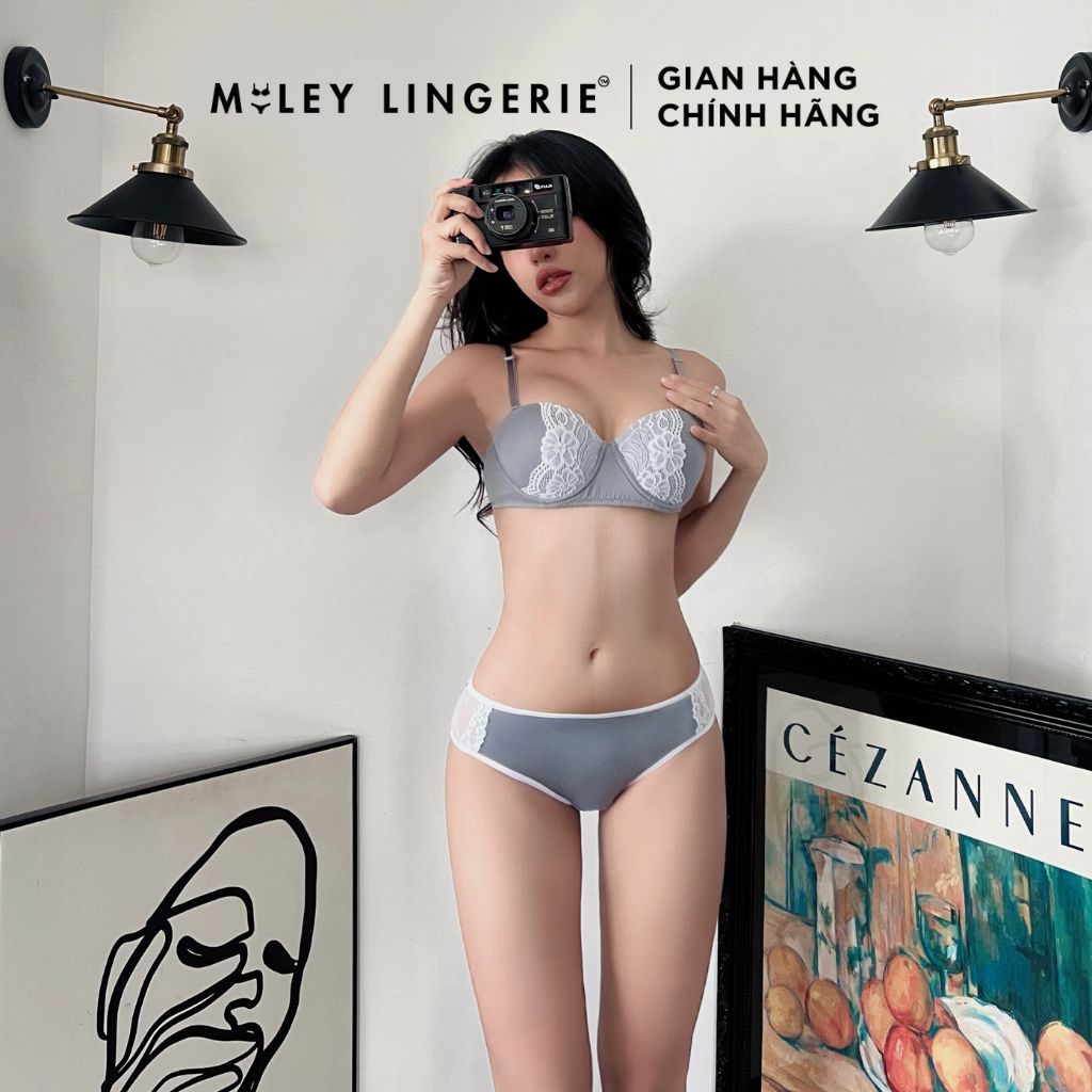 Bộ Đồ Lót Áo Cúp Ngang Tháo Dây Premium Mysterious Miley Lingerie BRM11202_FMM1105