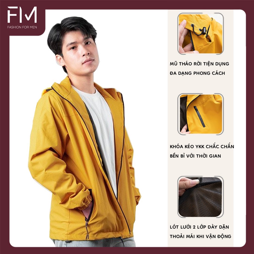 Áo khoác chống nắng, chống mưa chất dù cao cấp, có 3 túi khoác tiện lợi - FORMEN SHOP - FMTHT050