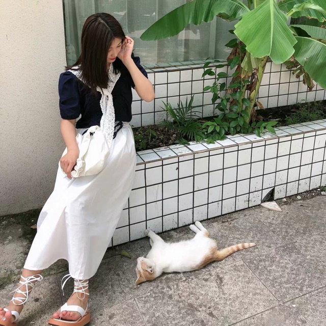 Dép sandal xỏ ngón đế cao dây buộc Ulzzang