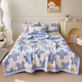 Bộ chăn ga gối Cotton Living chăn chần hè 100% cotton