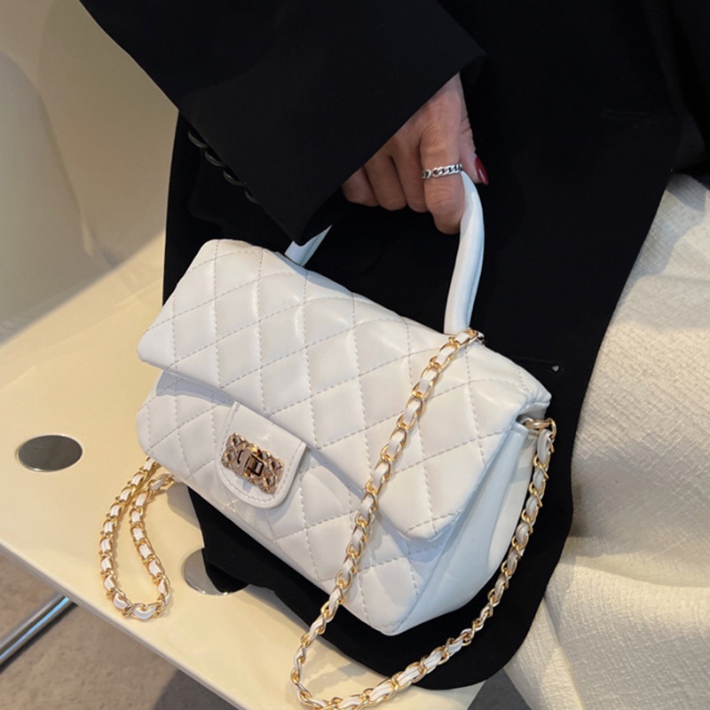 Ielgy Túi Đeo Chéo Thêu Chỉ Hình Thoi Chất Lượng Cao Cho Nữ