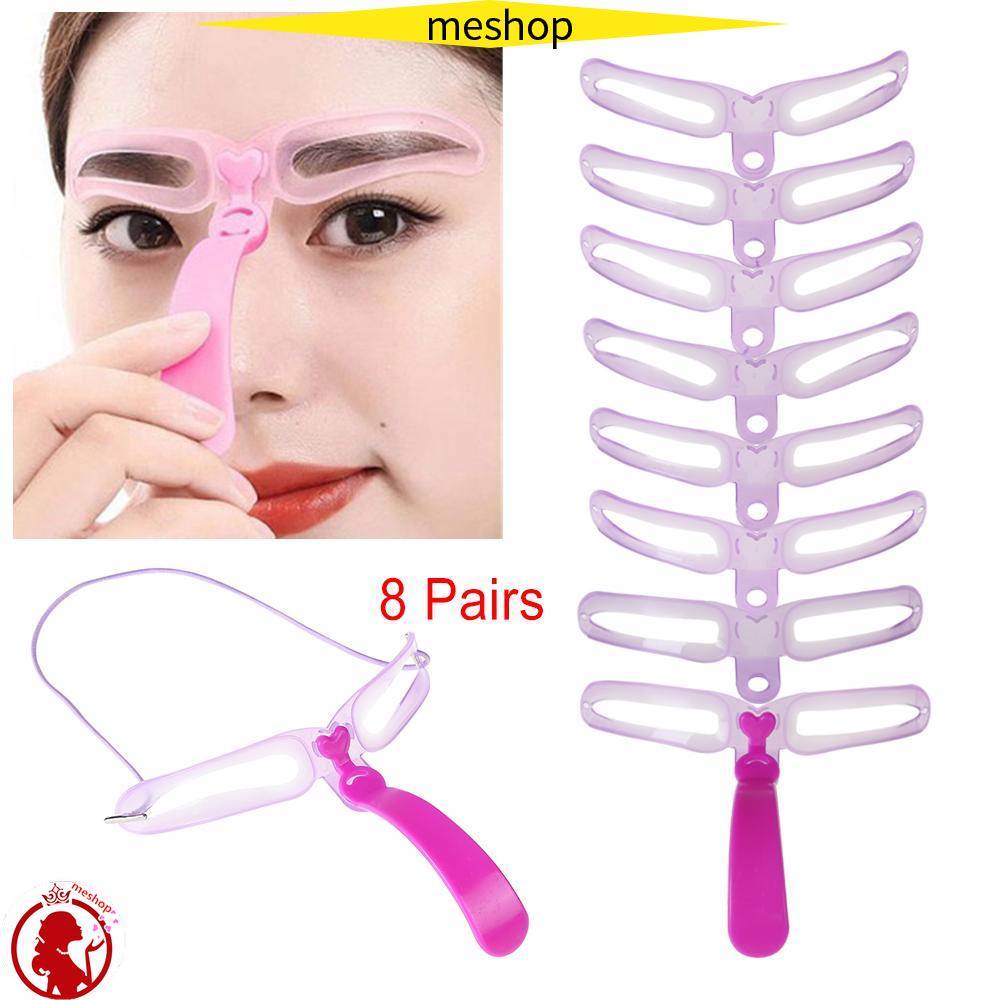 Set 8 Cặp Khuôn Kẻ Lông Mày Làm Đẹp Tái Sử Dụng Được Tiện Lợi