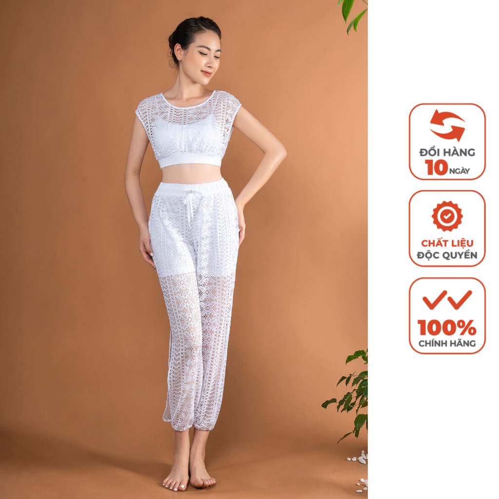 Bộ Đồ Tập Yoga Dáng Alibaba Phối Ren Dahlia Livan Sport Cao Cấp Dòng LV-PREMIUM