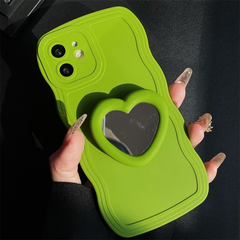 Ốp Điện Thoại Gắn Gương Hình Trái Tim Cho Vivo S1 Pro S7 S9 S10 S12 S15 S16 Pro S10E S15E S9E