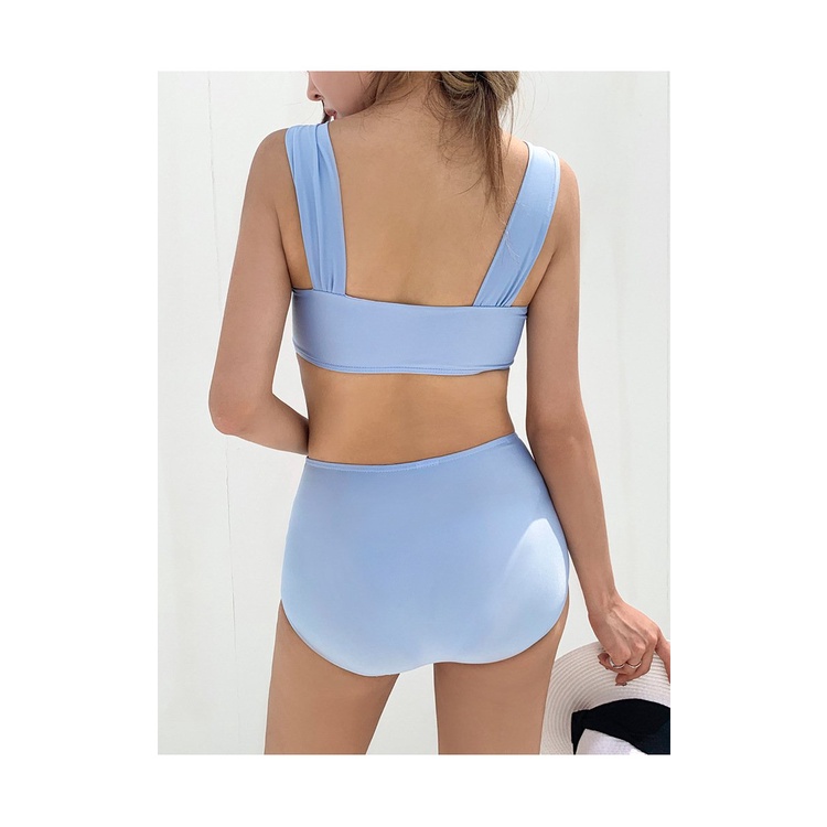 Bikini 2 mảnh đồ bơi đi biển 2 dây bản to xoắn ngực sexy cạp cao LUHAZO che bụng tốt nâng ngực hở lưng  2536 F-10