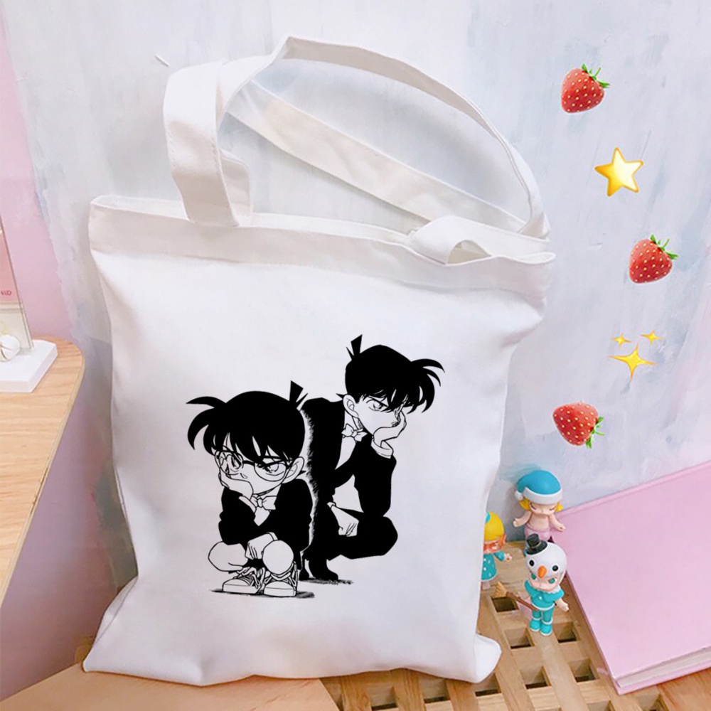 Thám Tử Lừng Danh Conan Họa Tiết In Anime Phong Cách Nhật Bản Nữ Túi Tote Túi Đeo Vai Conan Mua Sắm