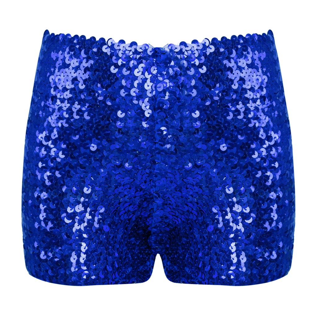 Quần Short Co Giãn Tốt Màu Trơn Đính Sequin Lấp Lánh Thời Trang Cho Bé Trai Và Gái