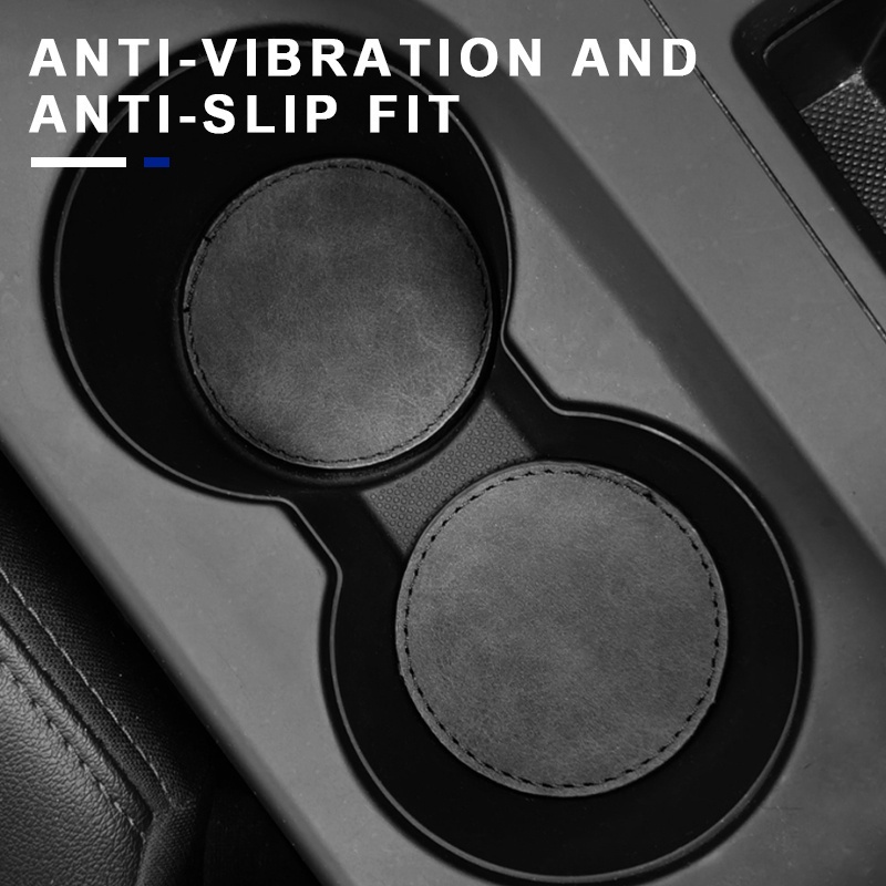 Tấm Lót Cốc Nước / Giá Đỡ Bình Nước Bằng Da Lộn Chống Trượt Tiện Dụng Cho Xe Hơi