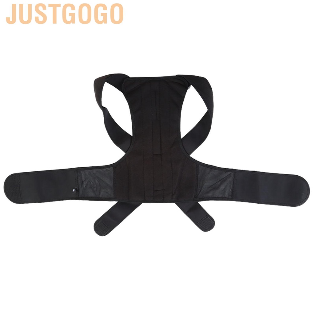 Justgogo Black Adjustable Humpback Correction Belt Posture Corrector Back Pain Relief