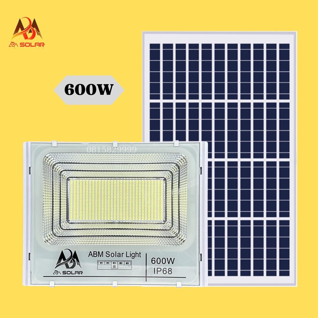 Đèn Năng Lượng Mặt Trời Nhôm Đúc Nguyên Khối , Có Báo % Pin Công Suất 1000w 600w 300w 200w 100w , ip68 chống600w