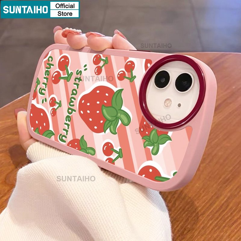 SUNTAIHO Ốp điện thoại họa tiết dÂu tây thích hợp cho iPhone 14 Pro 11 Pro Max 12 13 XS Max 7 Plus 8 Plus