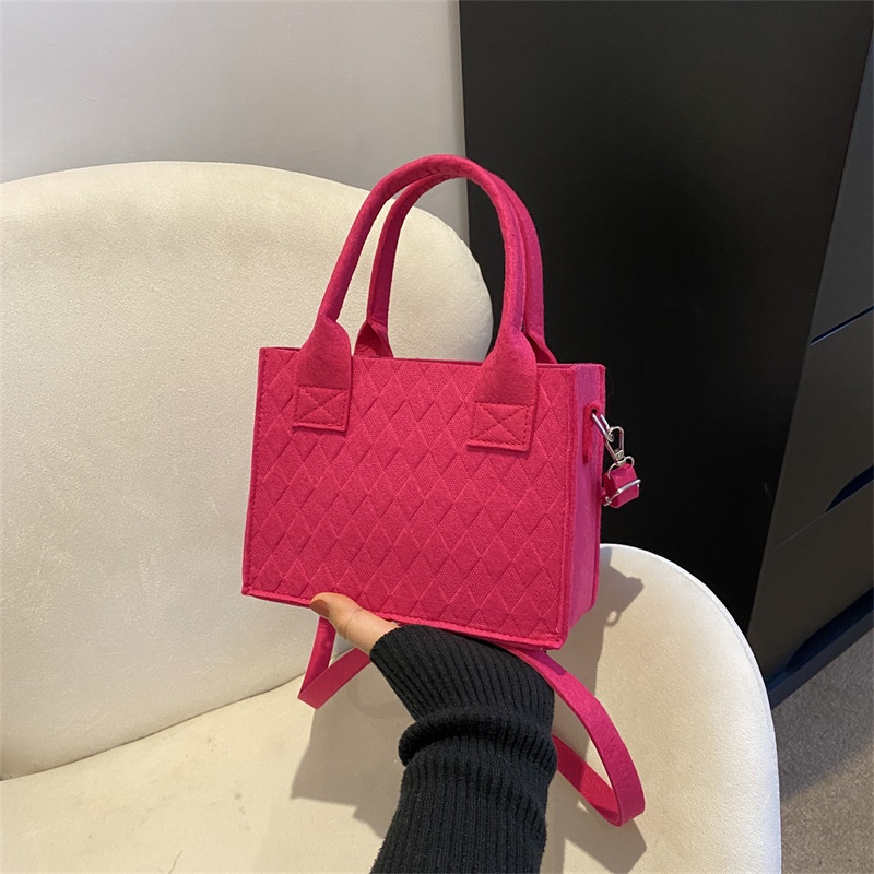 Túi Tote Đeo Vai Sức Chứa Lớn Màu Trơn Đính Đá Đơn Giản Thời Trang