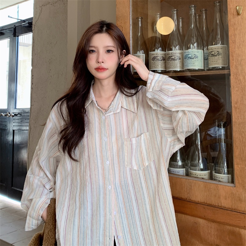 Xiaozhainv Áo Sơ Mi Nữ Dài Tay Cổ Bẻ Thời Trang Hàn