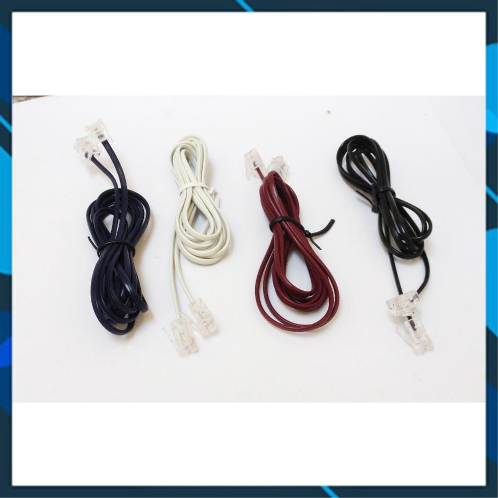 Dây line 1,5-2m đã 2 jack cắm dùng nối giữa 2 máy điện thoại cố định hay nối từ ổ cắm trên tường. LKLINE2M