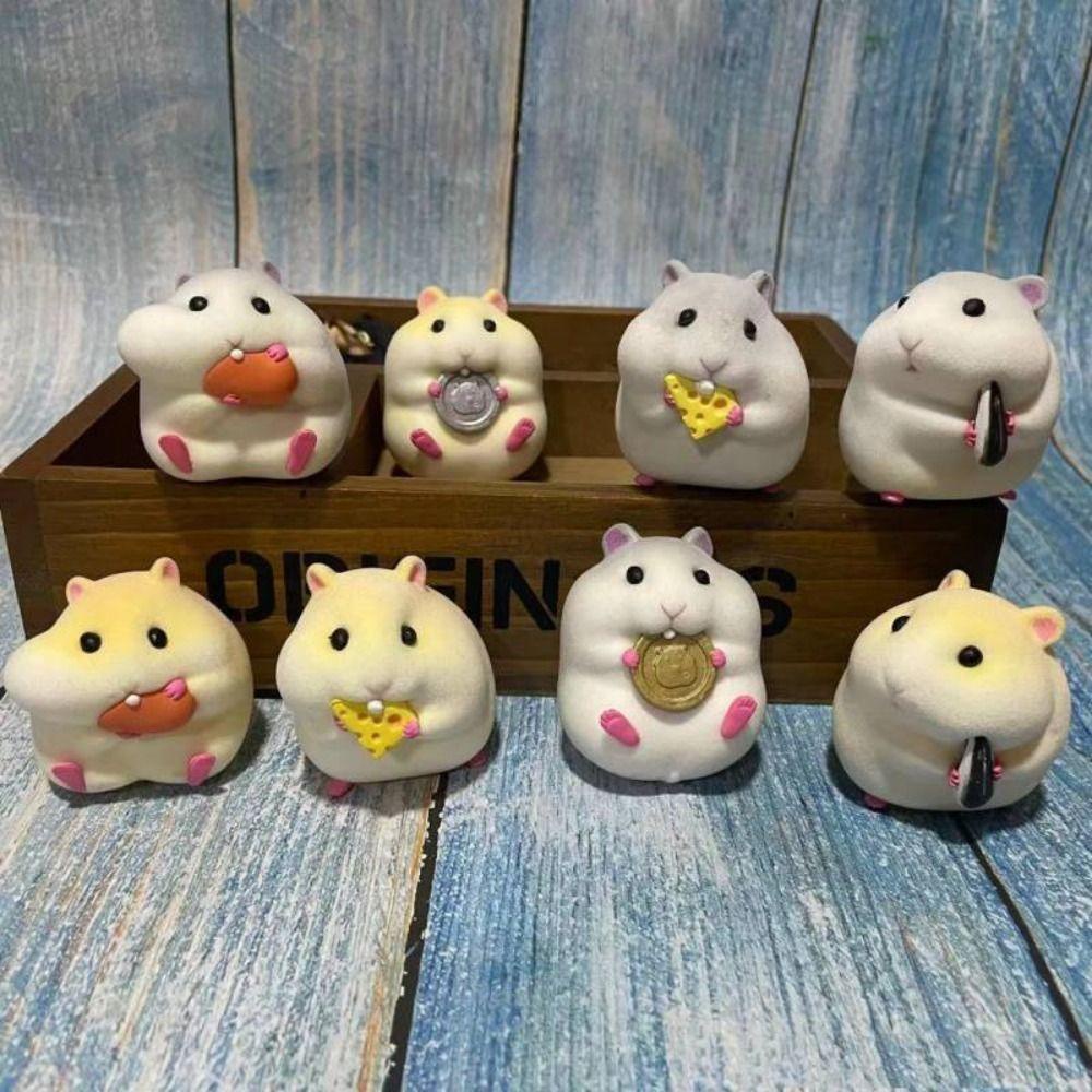 REBUY1 Mô Hình Đồ Chơi Chuột Hamster Bằng PVC Chất Lượng Cao Dễ Thương Trang Trí Bảng Điều Khiển Xe Hơi