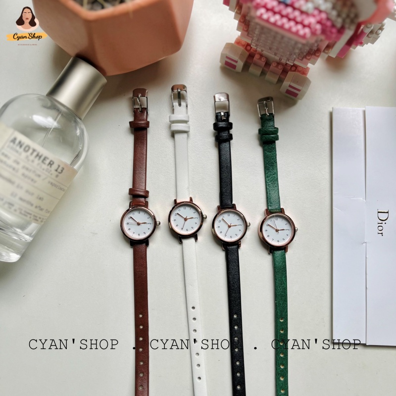 Đồng hồ Nữ Ulzzang Chính hãng nhỏ Mặt Tròn Dây Da đơn giản thời trang, Cổ điển Thanh Lịch Mẫu Mới 2022
