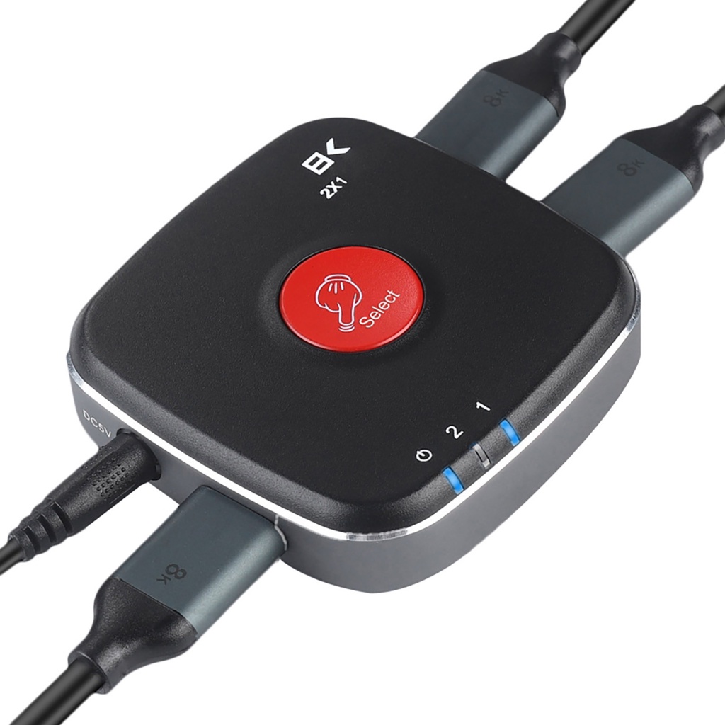 Bộ Chuyển Đổi Chia Tín Hiệu HDMI 2X1 4K @ 120Hz 8K @ 30Hz Có Nút Công Tắc Cho Đầu DVD