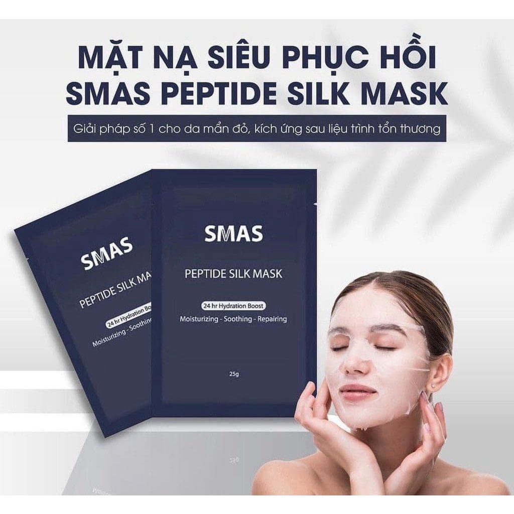 Mặt Nạ Smas Dưỡng Ẩm Phục Hồi Làm Dịu Da Tức Thì SMAS Peptide Silk Mask 25G Nhập Khẩu Chính Hãng