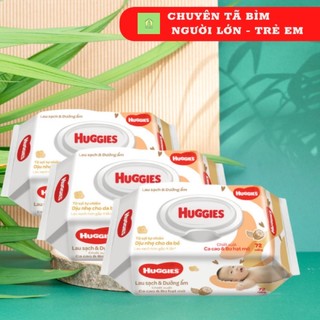 Combo 3 gói khăn ướt huggies chiết xuất ca cao và bơ hạt mỡ gói 72 miếng