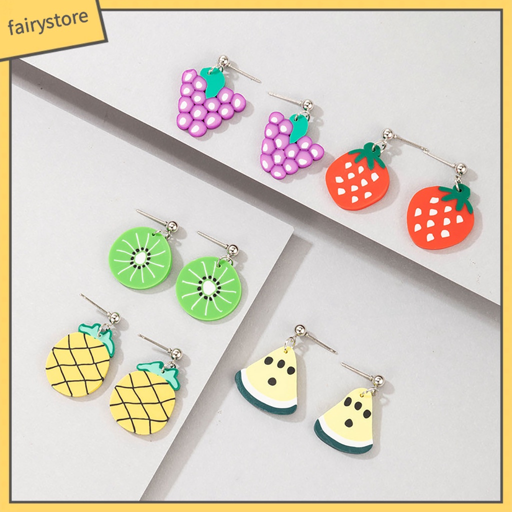 Set 5 Đôi Bông Tai Hình Trái Cây Dễ Thương Cho Nữ [Fairy1]