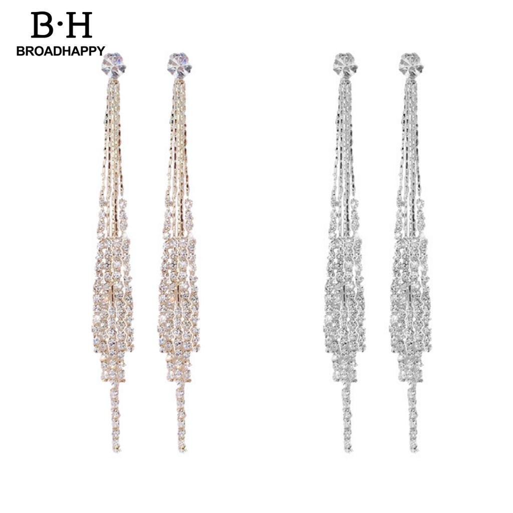 1 Đôi Bông Tai Tua Rua Đính Đá Thời Trang