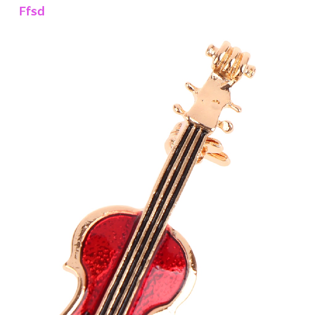 1 Ghim Cài Áo Hình Đàn Violin Màu Đỏ Thời Trang
