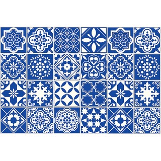 Decal Dán Bếp GẠCH BÔNG XANH (ĐẬM) - Kích thước: (40x60)cm