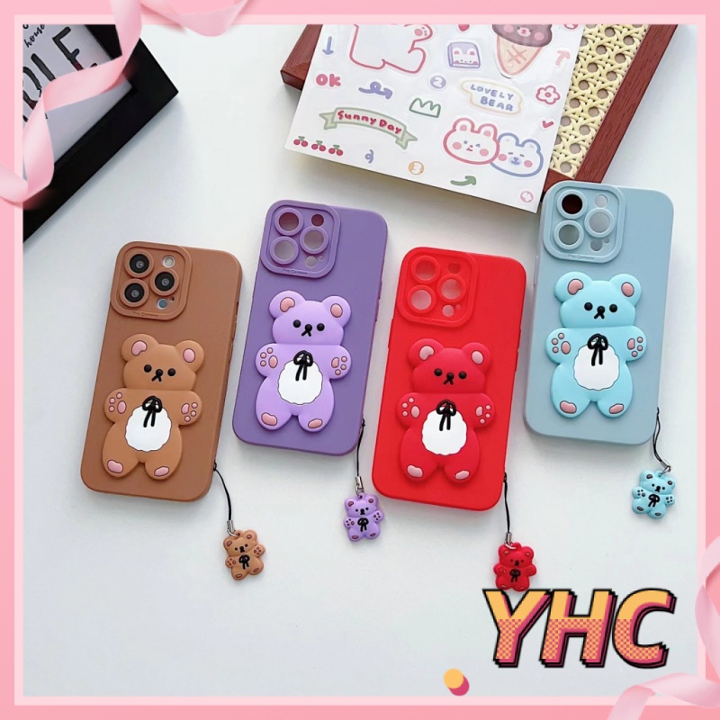 Ốp Lưng phone Dễ thương màu tinh khiết DIY gấu nhỏ vỏ mềm silicone iPhone 6 / 6S / 6splus / se / 7 / 7plus / 8 / 8plus / X / xs / xsmax / 11 / 12 / 13 / 14 -079