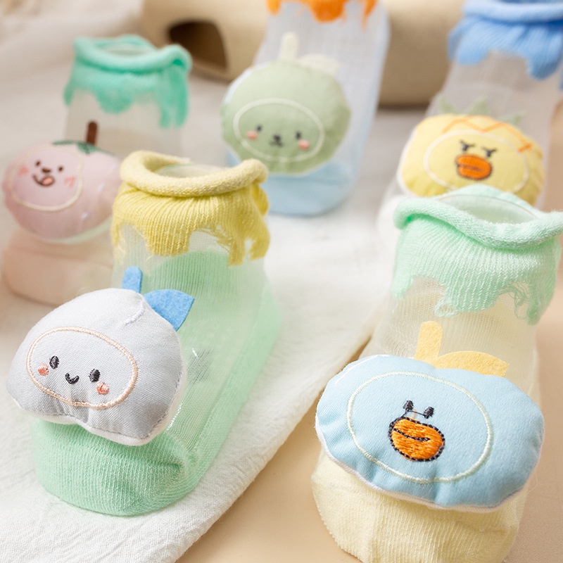 Babyfair Vớ Mắt Cá Chân Cho Bé Cotton Chống Trơn Trượt Hoạt Hình Siêu Mỏng Dễ Thương Sơ Sinh
