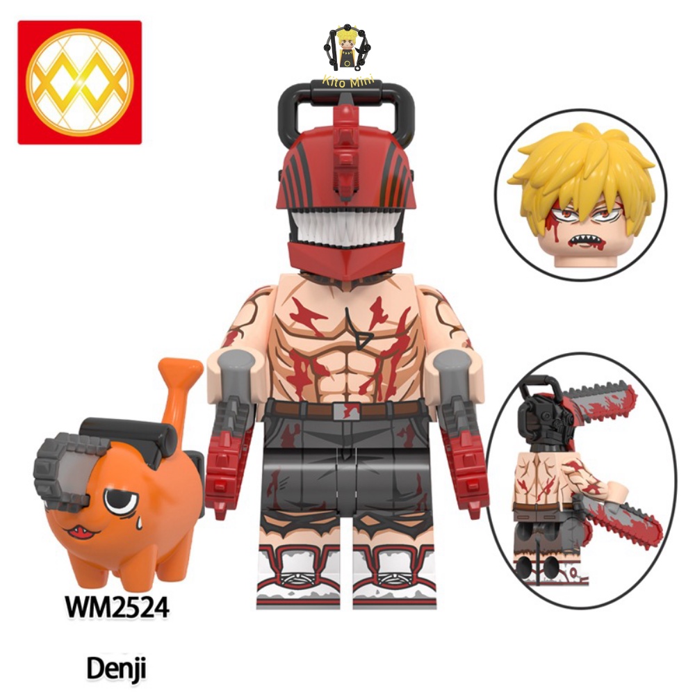 Minifigures Chainsaw Man Máy Cưa Sợi Xích Nhân Vật Hoạt Hình Truyện Tranh Anime WM6159
