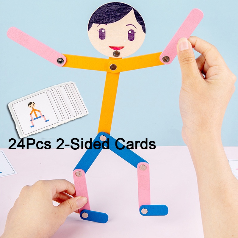 Đồ Chơi Người Đàn Ông Bằng Gỗ Có Thể Di Chuyển Theo Phương Pháp Montessori Giúp Bé Học Hỏi