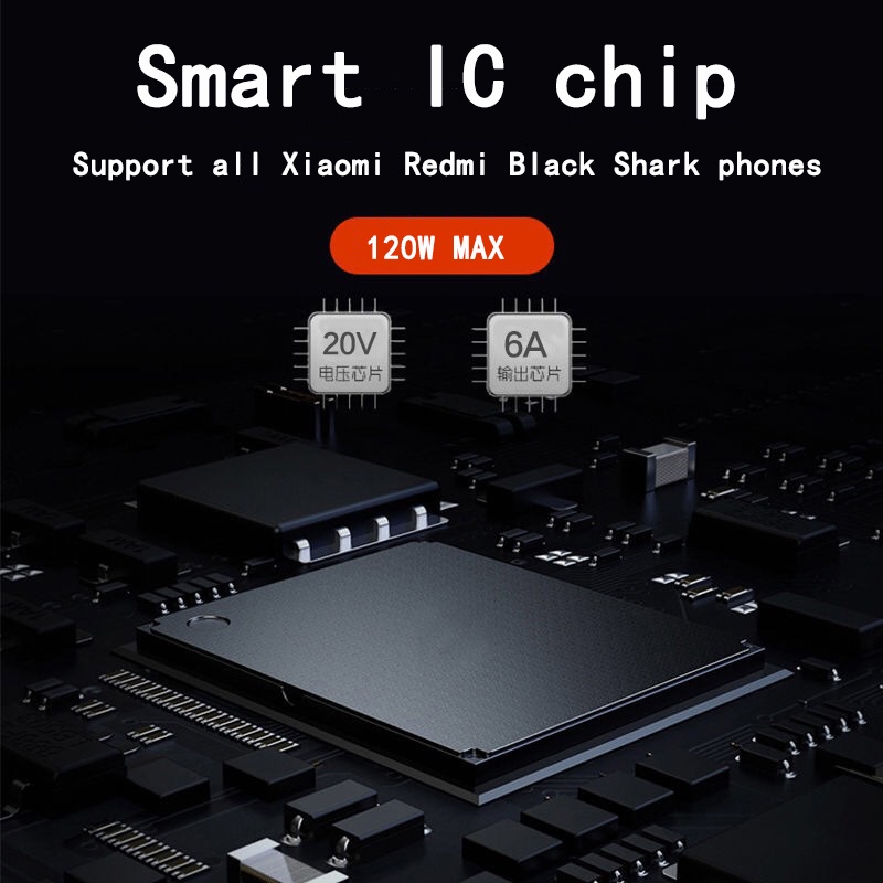 Cáp Sạc USB Type C 6A 1.8m 120W Cho Poco X3 F3 F4 GT X4 M4 Pro Civi 1S